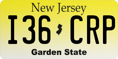NJ license plate I36CRP