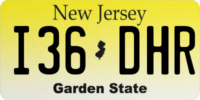 NJ license plate I36DHR
