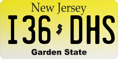 NJ license plate I36DHS