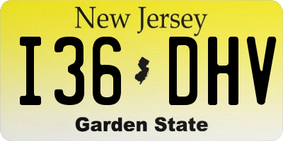 NJ license plate I36DHV
