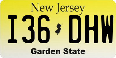 NJ license plate I36DHW