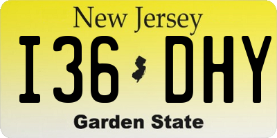 NJ license plate I36DHY