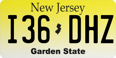 NJ license plate I36DHZ