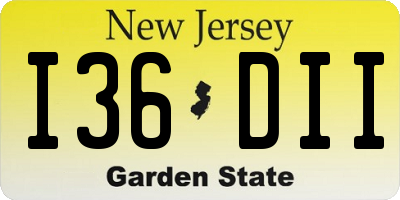 NJ license plate I36DII