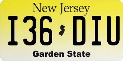NJ license plate I36DIU