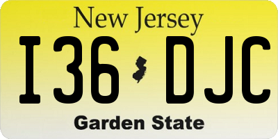 NJ license plate I36DJC