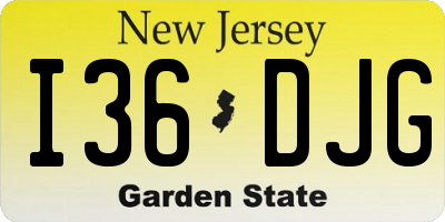 NJ license plate I36DJG