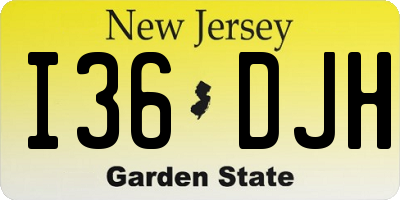 NJ license plate I36DJH