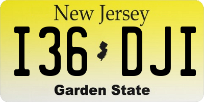 NJ license plate I36DJI