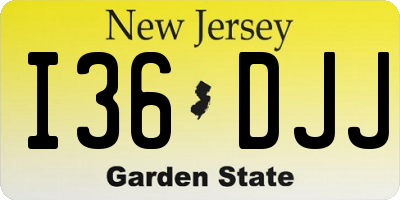 NJ license plate I36DJJ
