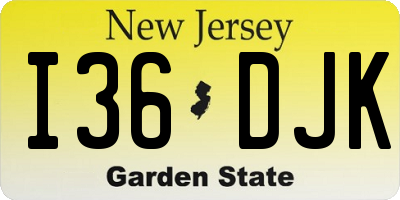 NJ license plate I36DJK