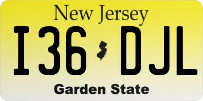 NJ license plate I36DJL