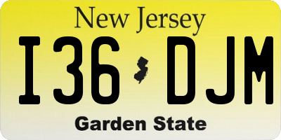 NJ license plate I36DJM