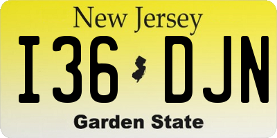 NJ license plate I36DJN