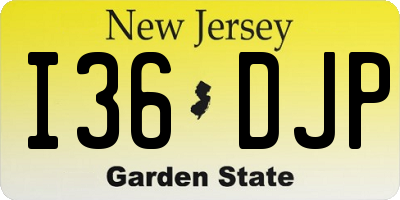 NJ license plate I36DJP