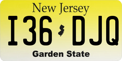 NJ license plate I36DJQ