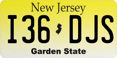 NJ license plate I36DJS