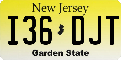 NJ license plate I36DJT