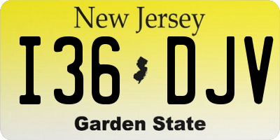 NJ license plate I36DJV