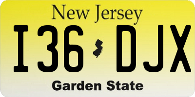 NJ license plate I36DJX