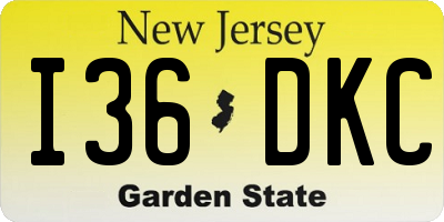 NJ license plate I36DKC