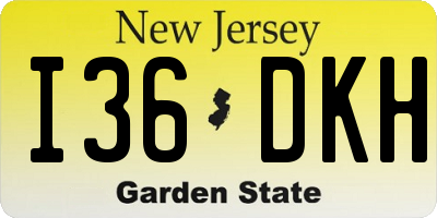 NJ license plate I36DKH