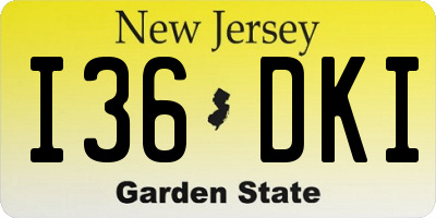 NJ license plate I36DKI