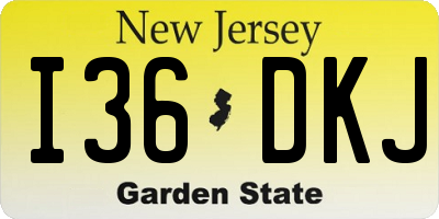 NJ license plate I36DKJ