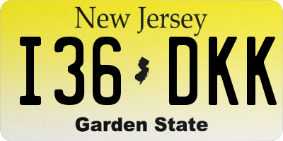 NJ license plate I36DKK