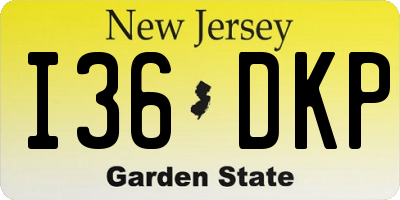 NJ license plate I36DKP