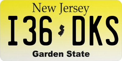 NJ license plate I36DKS