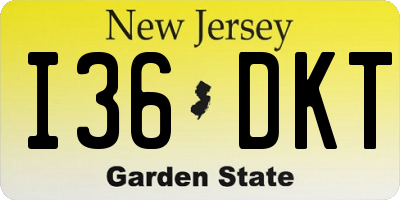 NJ license plate I36DKT