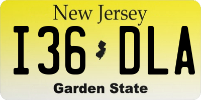NJ license plate I36DLA
