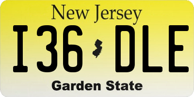 NJ license plate I36DLE