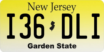 NJ license plate I36DLI