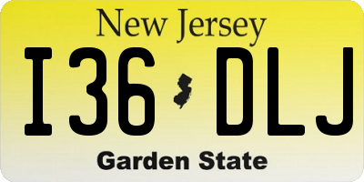 NJ license plate I36DLJ