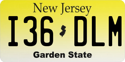 NJ license plate I36DLM