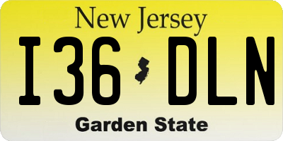 NJ license plate I36DLN