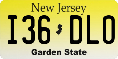 NJ license plate I36DLO
