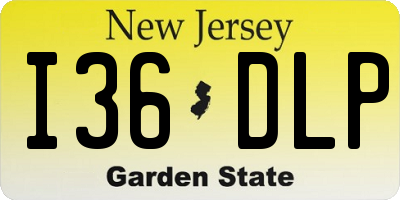 NJ license plate I36DLP