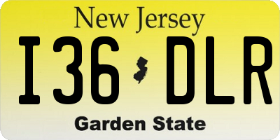 NJ license plate I36DLR