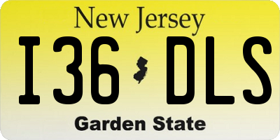 NJ license plate I36DLS