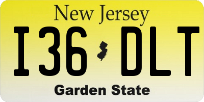 NJ license plate I36DLT