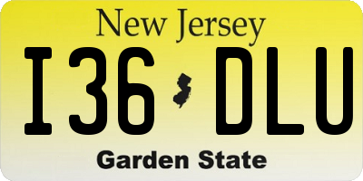 NJ license plate I36DLU