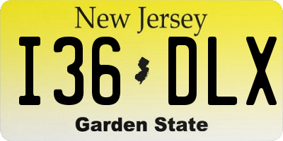 NJ license plate I36DLX