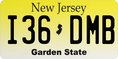 NJ license plate I36DMB