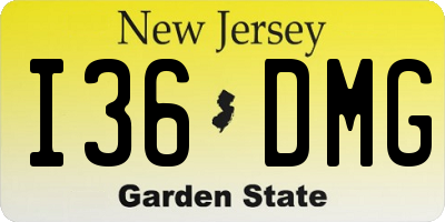 NJ license plate I36DMG