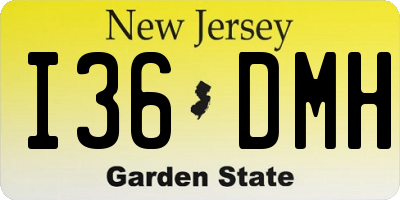 NJ license plate I36DMH