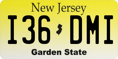 NJ license plate I36DMI