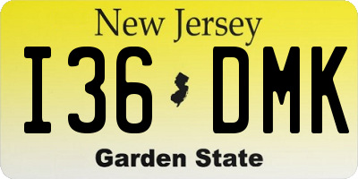 NJ license plate I36DMK